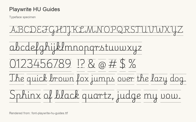 Typeface specimen rendered from the distributed font