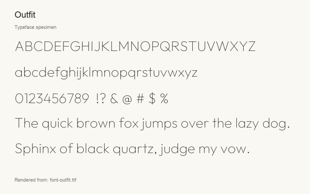 Typeface specimen rendered from the distributed font