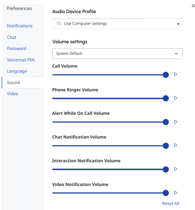 Genesys Cloud: official Mac preferences guide; historical March 2022 Sound settings example
