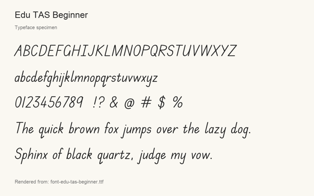 Typeface specimen rendered from the distributed font