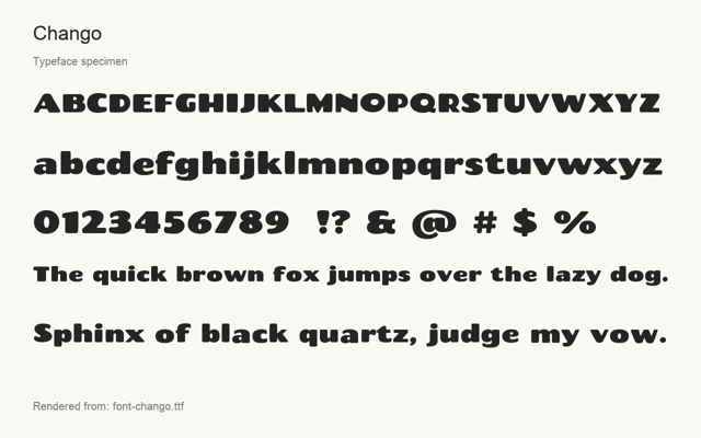 Typeface specimen rendered from the distributed font