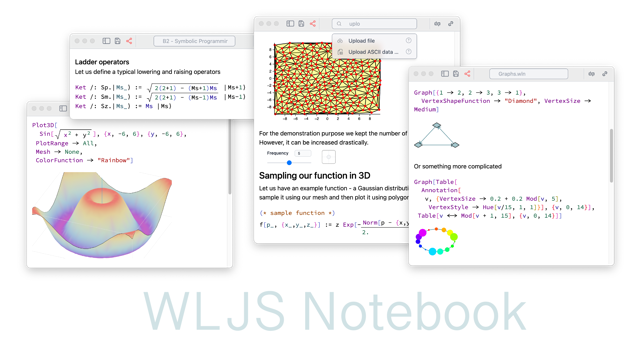 WLJS Notebook — official montage of notebook interfaces and scientific visualizations