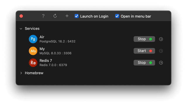 Official application interface