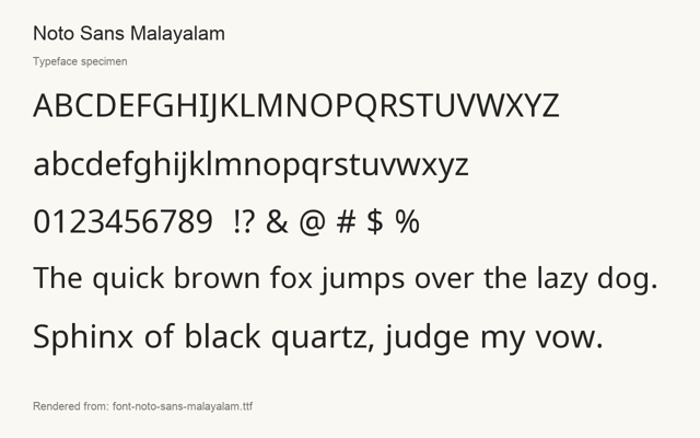 Typeface specimen rendered from the distributed font