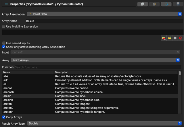 Kitware 发布说明中的 ParaView 6.2 Python Calculator 属性官方截图；未指定操作系统。