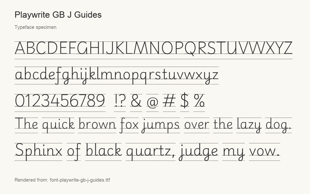 Typeface specimen rendered from the distributed font
