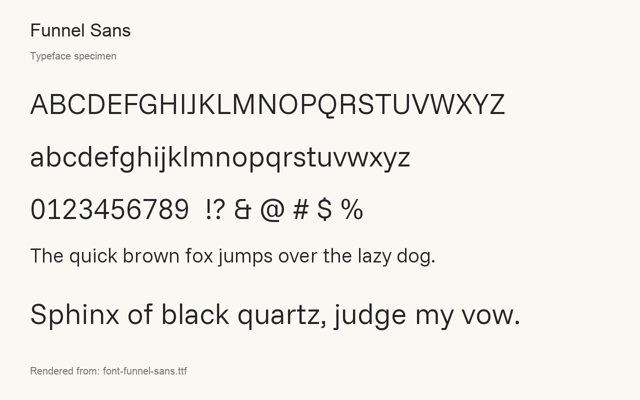 Typeface specimen rendered from the distributed font