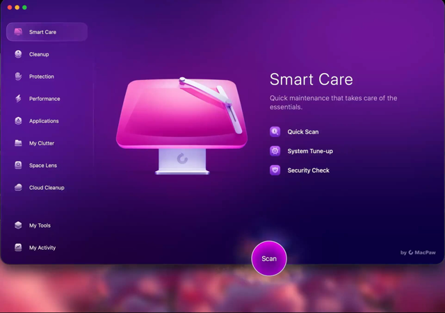 Official CleanMyMac 5 Smart Care interface poster; illustrative, not the exact 5.7.1 build.