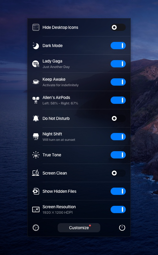 Interface oficial do aplicativo