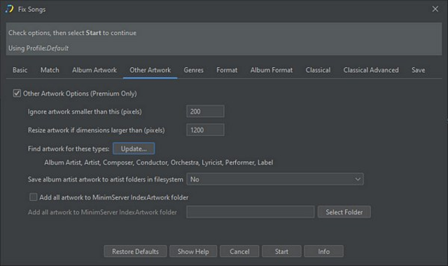 Настройки обложек SongKong в Windows.