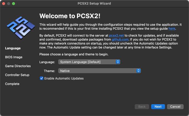 Official macOS setup wizard