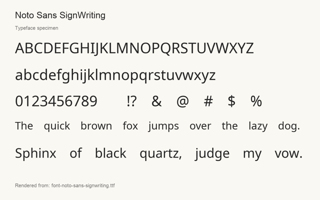 Typeface specimen rendered from the distributed font