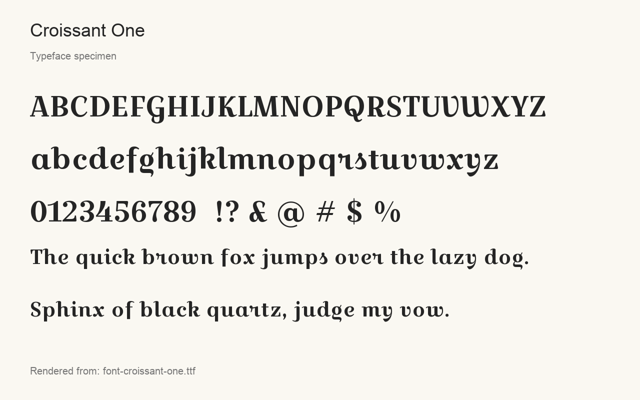 Typeface specimen rendered from the distributed font