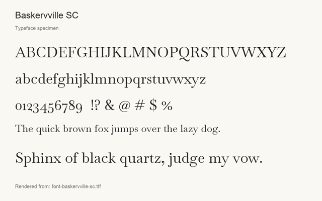 Typeface specimen rendered from the distributed font
