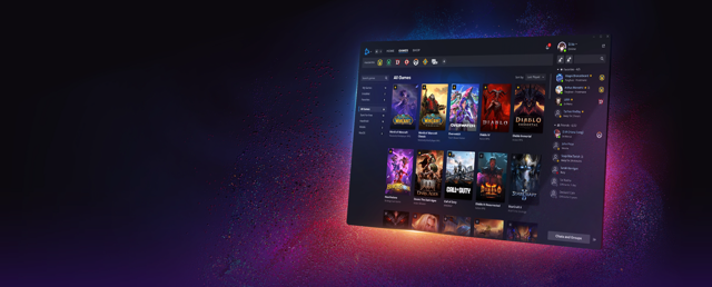 Official Battle.net desktop promotion with Windows game-library UI; not a Mac capture, version unspecified.