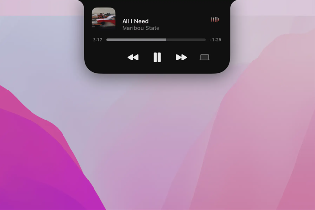 开发者访谈中展示的 Alcove 音乐播放控件