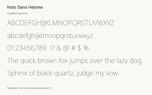 Typeface specimen rendered from the distributed font