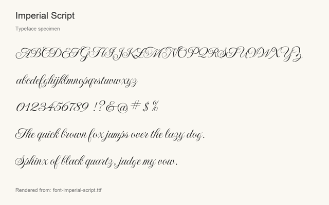 Typeface specimen rendered from the distributed font