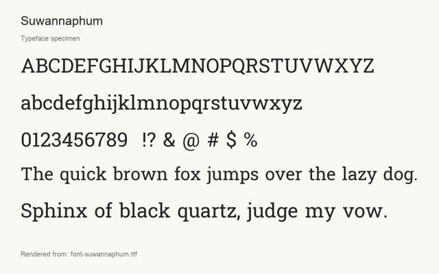 Typeface specimen rendered from the distributed font