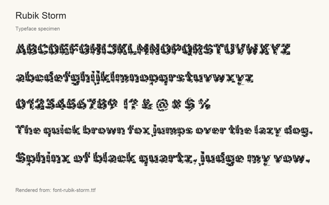 Typeface specimen rendered from the distributed font