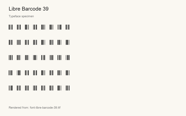 Typeface specimen rendered from the distributed font