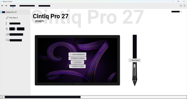 Imagem oficial do guia do Wacom Center no Windows; alguns rótulos estão ocultos.