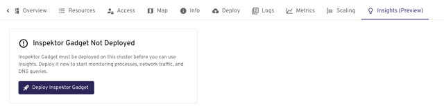 Official Insights preview showing the Inspektor Gadget deployment prompt.