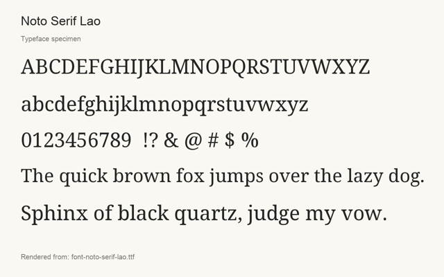 Typeface specimen rendered from the distributed font
