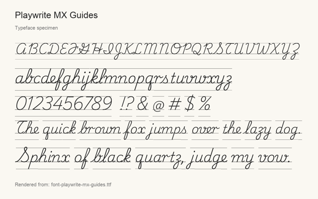 Typeface specimen rendered from the distributed font