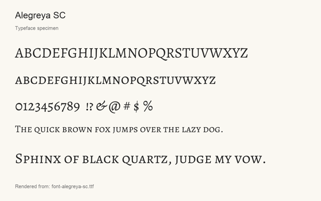 Typeface specimen rendered from the distributed font