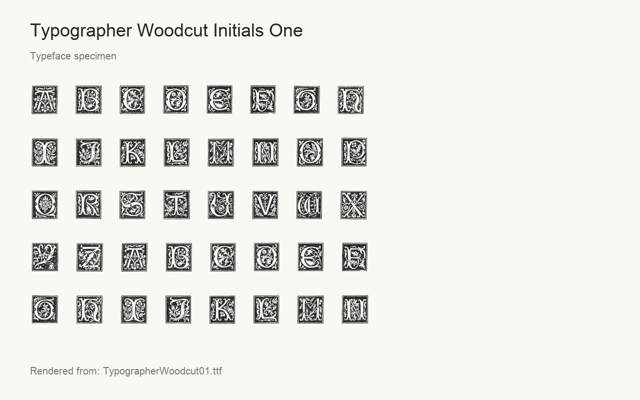 Typeface specimen rendered from the distributed font