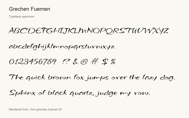 Typeface specimen rendered from the distributed font