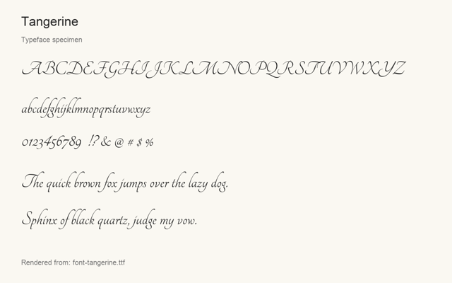 Typeface specimen rendered from the distributed font