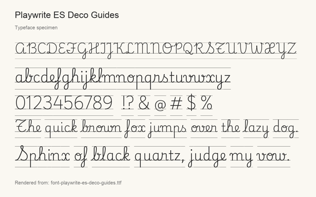 Typeface specimen rendered from the distributed font