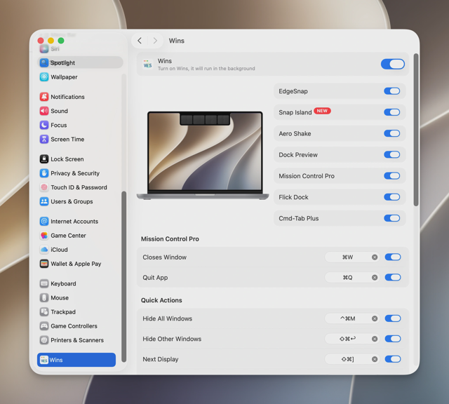Official application interface