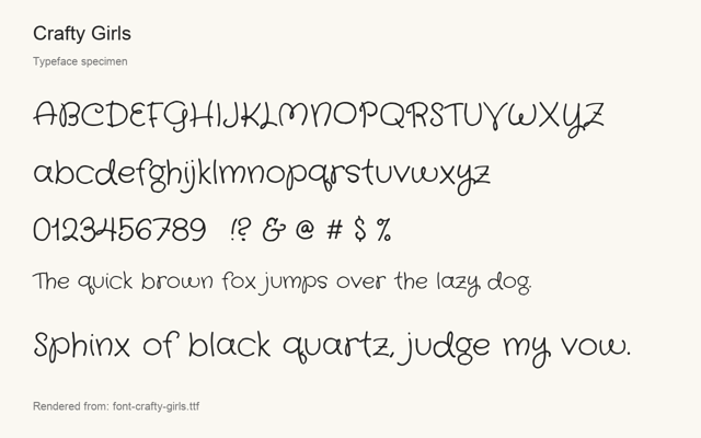 Typeface specimen rendered from the distributed font
