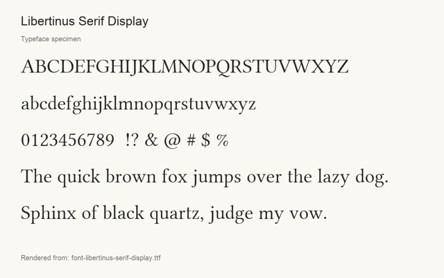Typeface specimen rendered from the distributed font