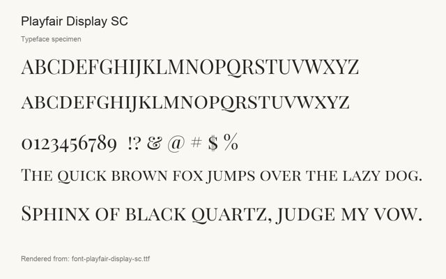 Typeface specimen rendered from the distributed font