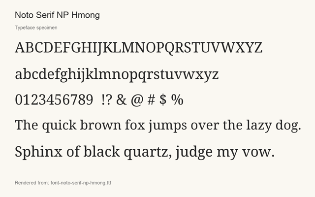 Typeface specimen rendered from the distributed font