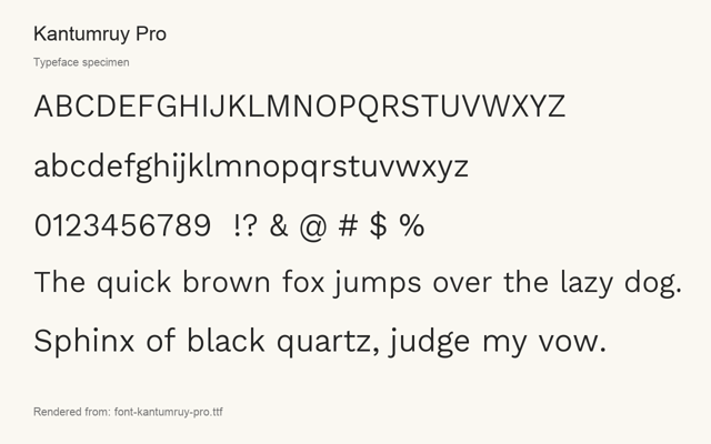 Typeface specimen rendered from the distributed font