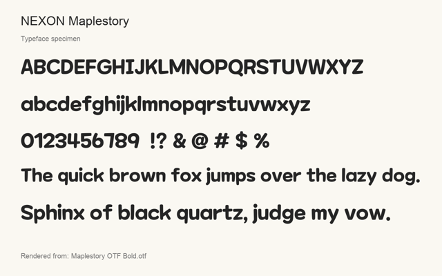 Typeface specimen rendered from the distributed font
