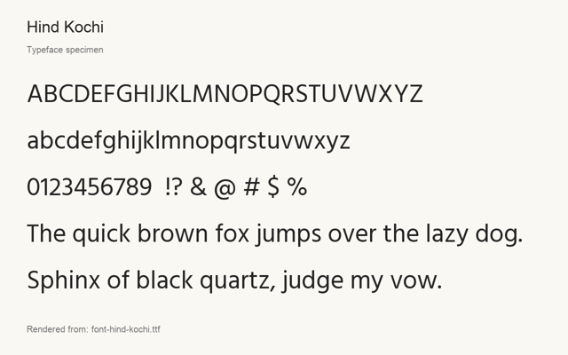 Typeface specimen rendered from the distributed font