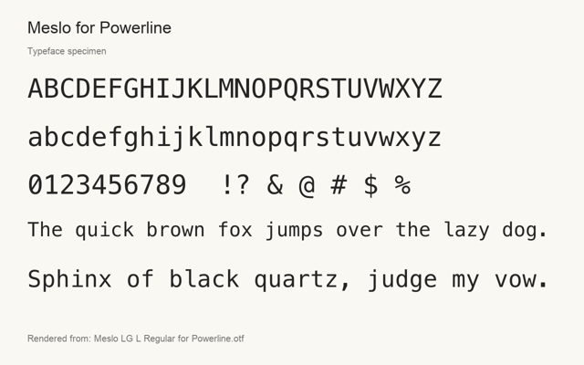Typeface specimen rendered from the distributed font