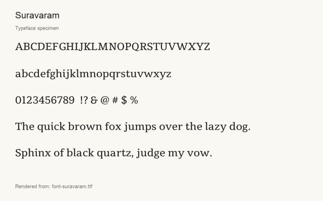 Typeface specimen rendered from the distributed font