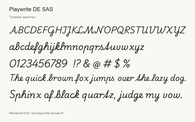 Typeface specimen rendered from the distributed font