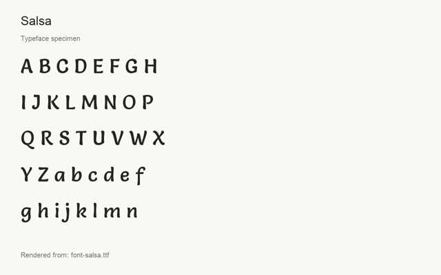 Typeface specimen rendered from the distributed font