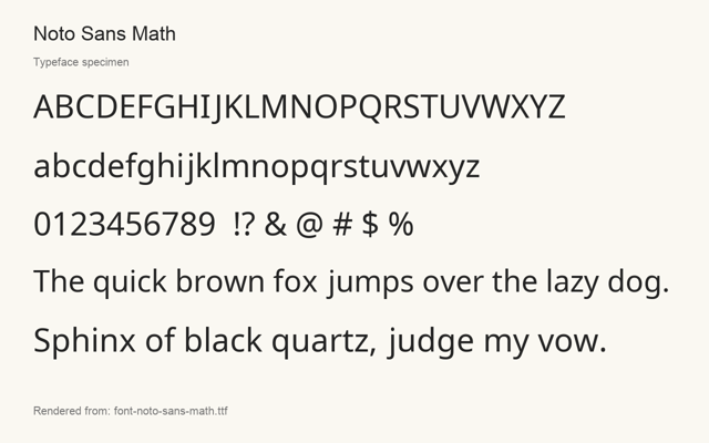 Typeface specimen rendered from the distributed font