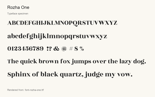 Typeface specimen rendered from the distributed font