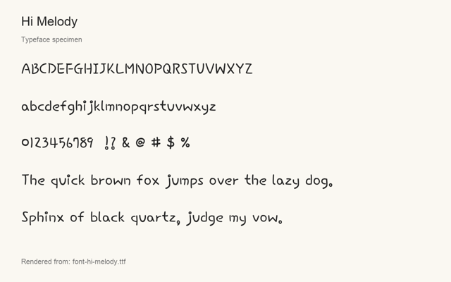 Typeface specimen rendered from the distributed font