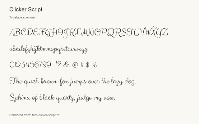 Typeface specimen rendered from the distributed font